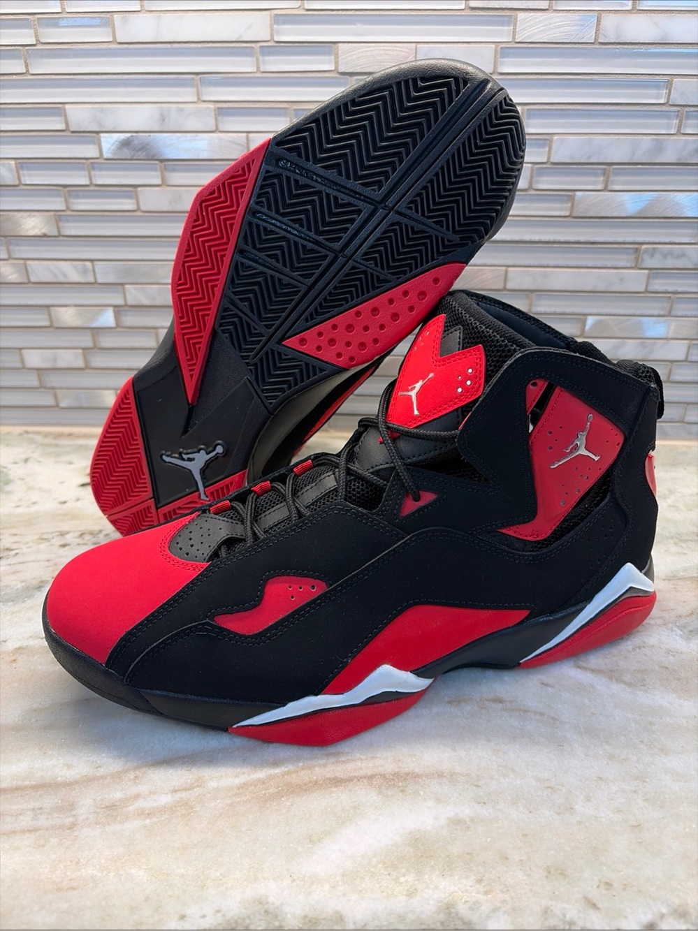 Air Jordan True Flight Black/Chrome - University Red Men’s - Size 11.5 NIB